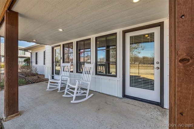 view of patio / terrace with a porch