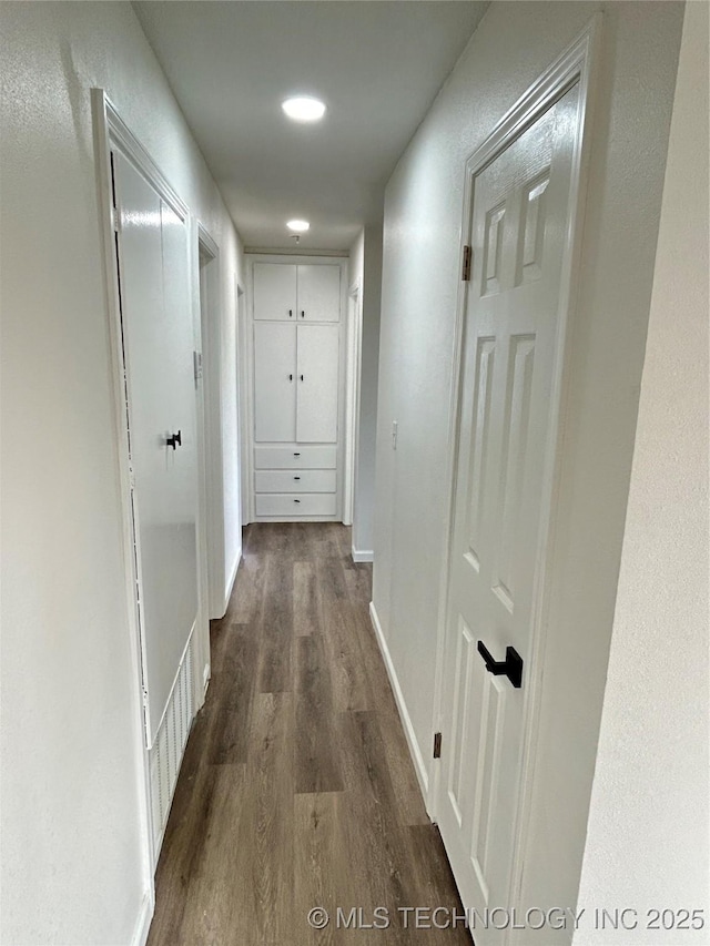 hall featuring dark hardwood / wood-style flooring