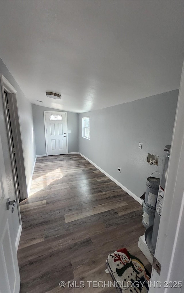 entrance foyer featuring dark hardwood / wood-style flooring