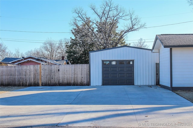 view of garage