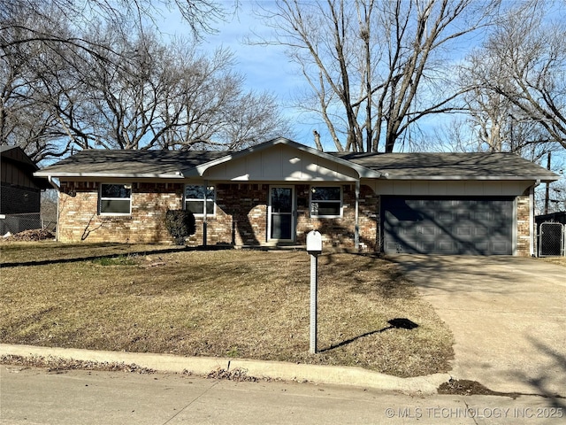 single story home with a garage