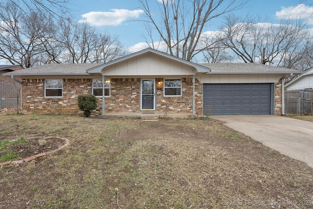 ranch-style home with a garage