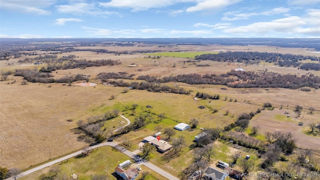 bird's eye view with a rural view