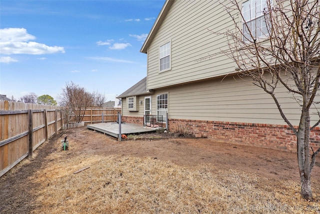 view of yard with a deck