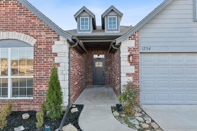 entrance to property with a garage