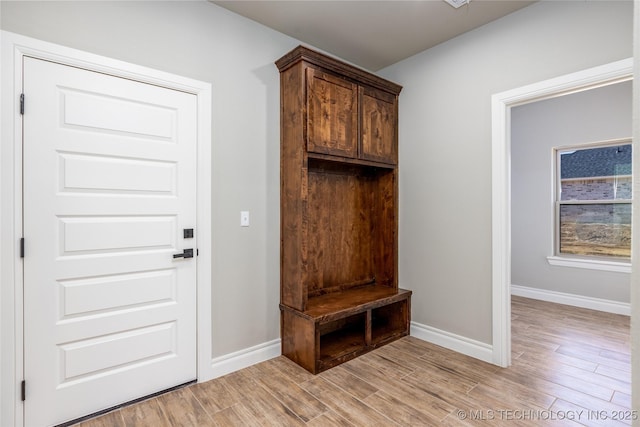 mudroom featuring light hardwood / wood-style floors