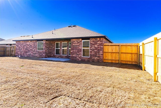 rear view of property with a patio