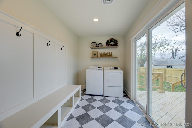 laundry area featuring washer and dryer