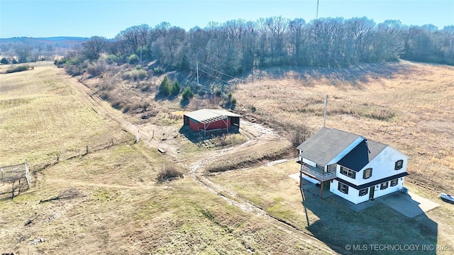 bird's eye view with a rural view