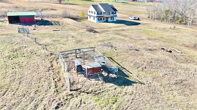 bird's eye view featuring a rural view