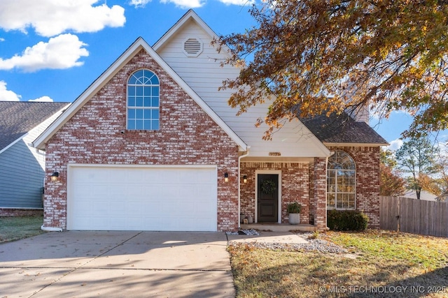 view of property featuring a garage