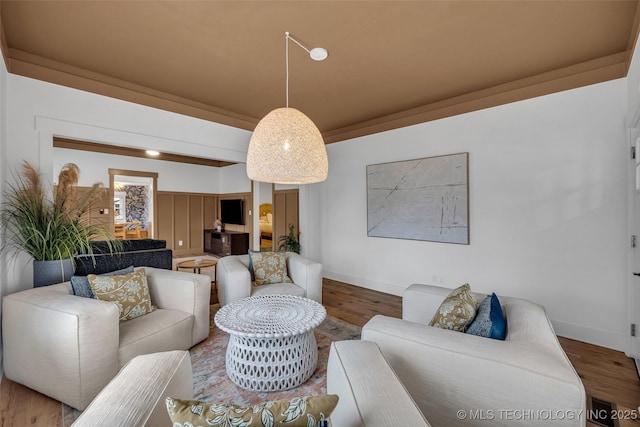 304 E Dallas St, Broken Arrow, OK 74012 - living room with baseboards and wood finished floors