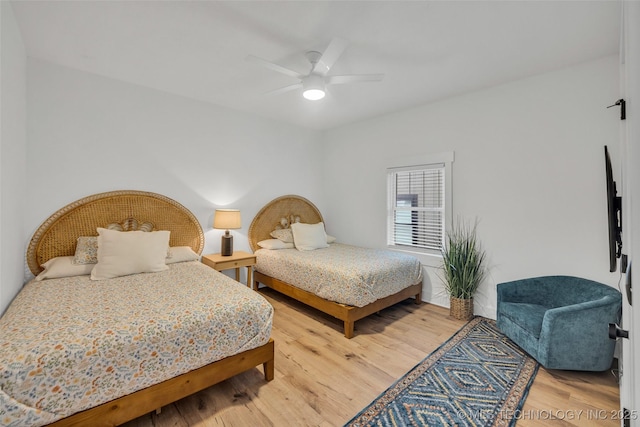304 E Dallas St, Broken Arrow, OK 74012 - bedroom with light wood-style floors and a ceiling fan