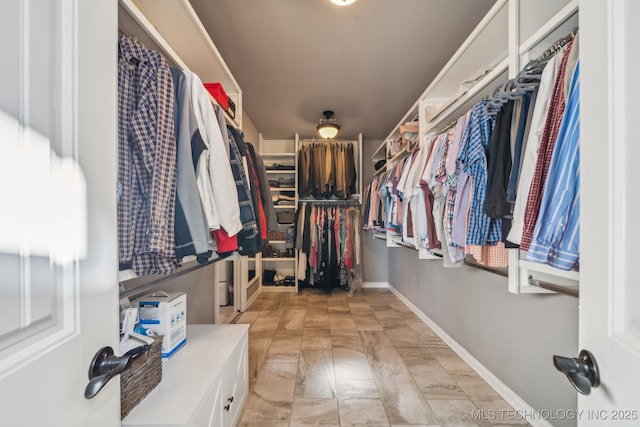 view of walk in closet