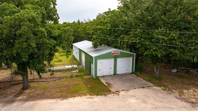 view of garage