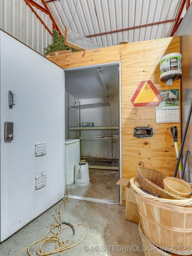 interior space featuring concrete floors