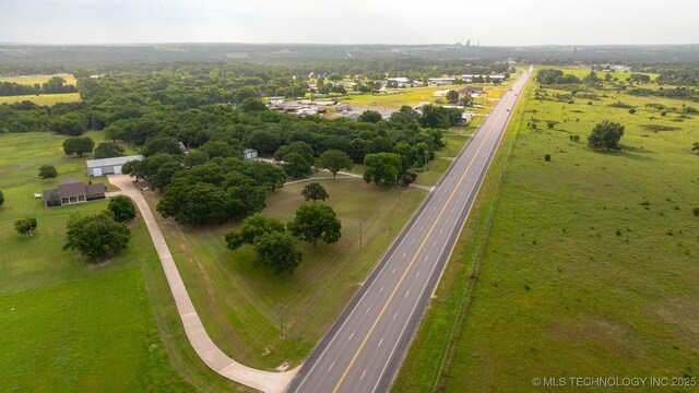 aerial view with a rural view