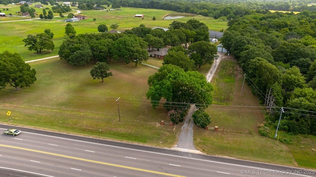 bird's eye view with a rural view