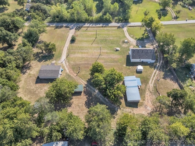 aerial view with a rural view