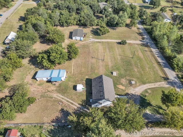 aerial view with a rural view