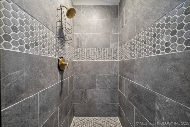 bathroom with tiled shower