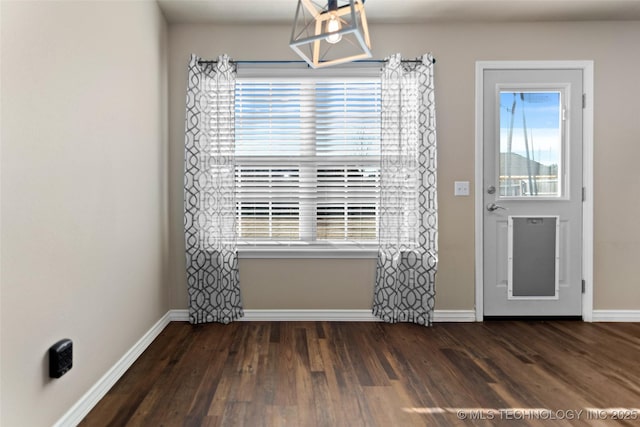 interior space featuring dark hardwood / wood-style floors