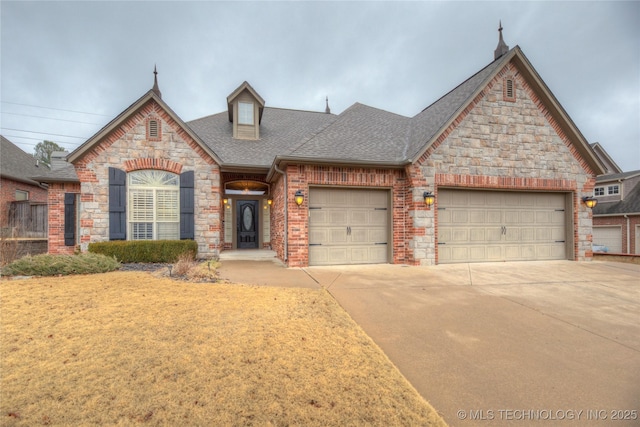 view of front of home with a garage