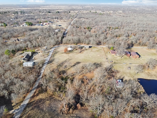 aerial view with a rural view