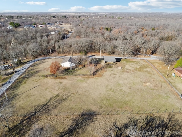 drone / aerial view with a rural view