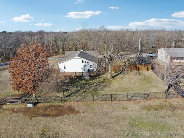 bird's eye view featuring a rural view