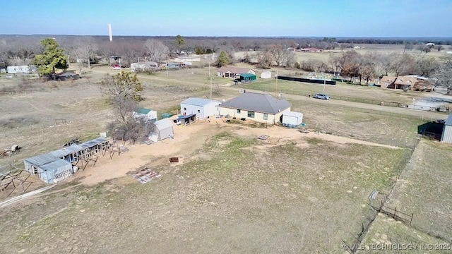 aerial view featuring a rural view