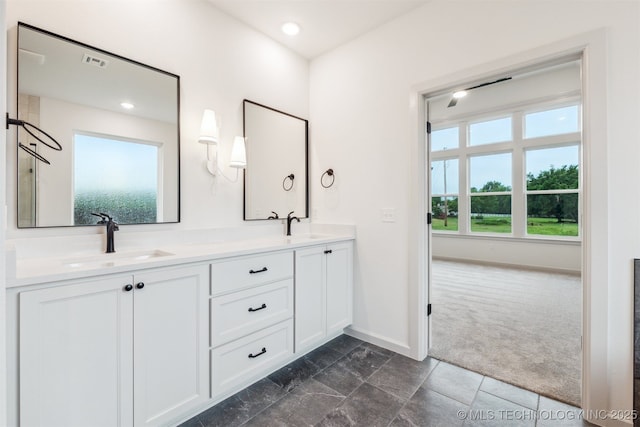 2722 E 134th Cir, Bixby, OK 74008 - full bathroom featuring double vanity and recessed lighting