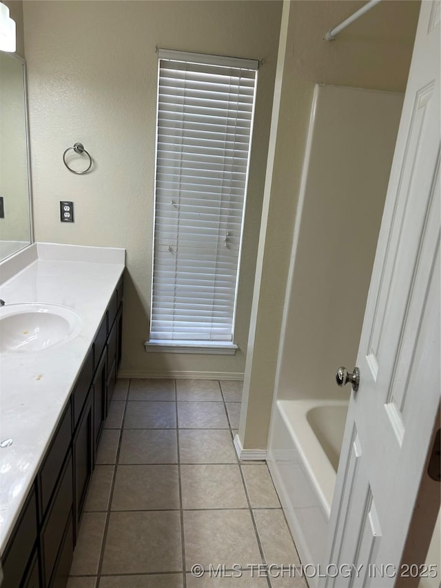 bathroom featuring vanity and tile patterned floors