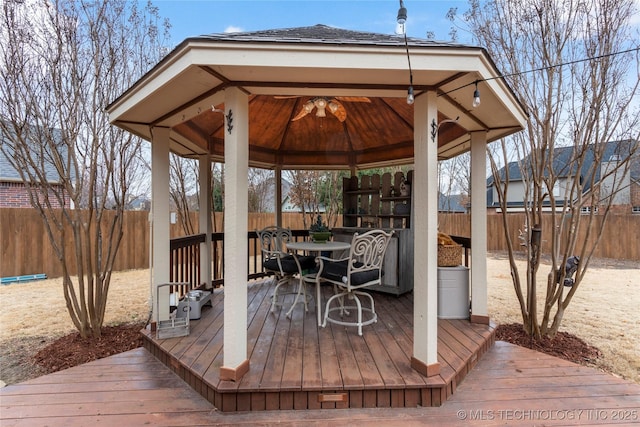 deck with a gazebo