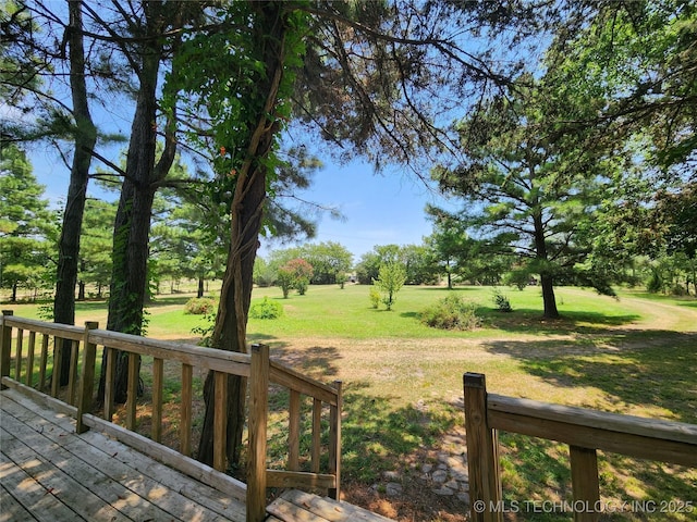 view of yard featuring a deck