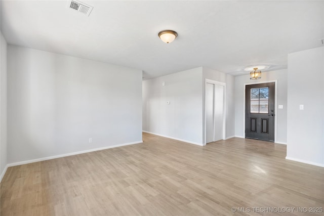 interior space with light hardwood / wood-style flooring