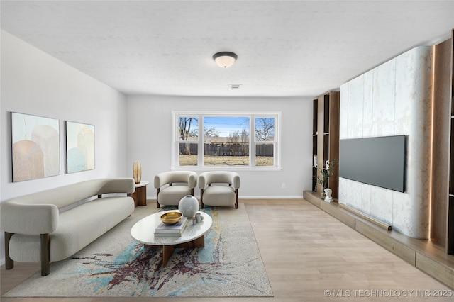 living room with light wood-type flooring