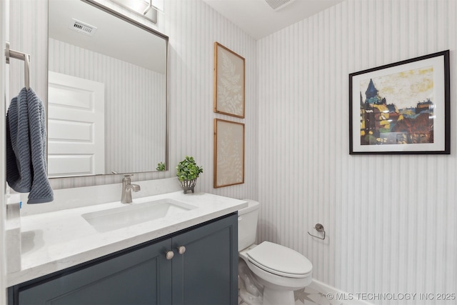 2325 E 134th Cir, Bixby, OK 74008 - half bath with wallpapered walls and vanity