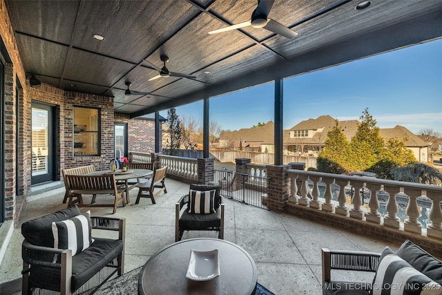 view of patio / terrace with outdoor lounge area and ceiling fan