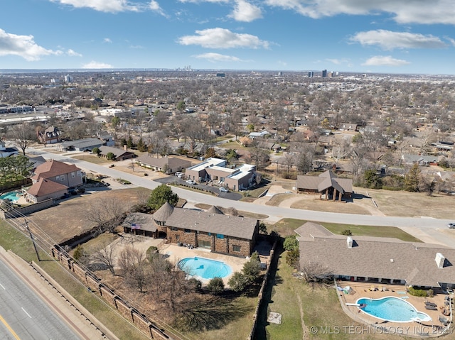 6642 E 60th Pl, Tulsa, OK 74145 - aerial view of property's location featuring a pool area