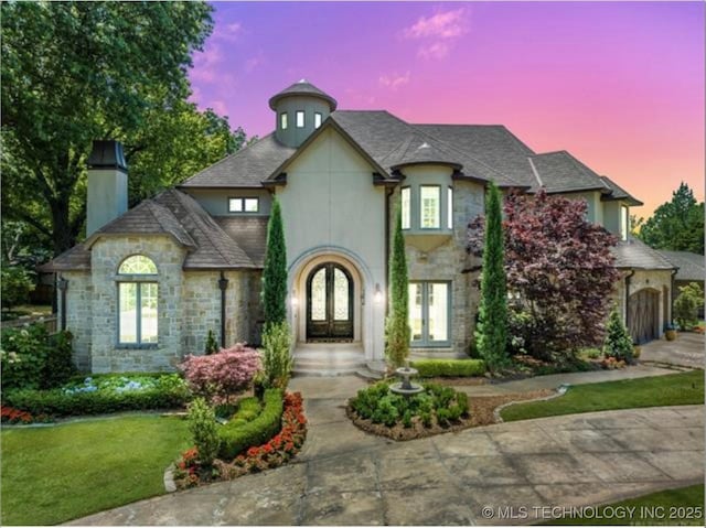 view of french country home