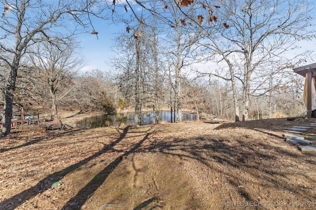 view of yard featuring a water view