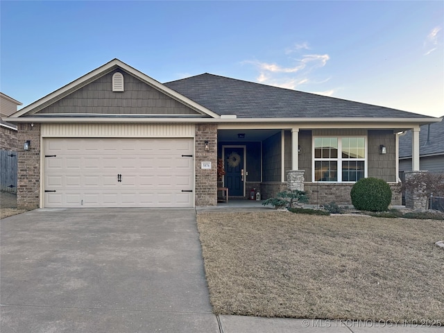 view of front of home with a garage