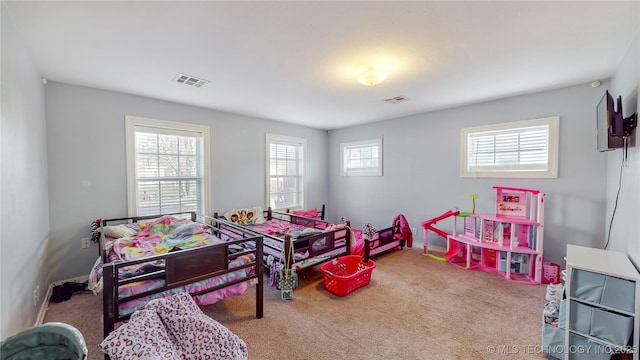 game room with carpet flooring