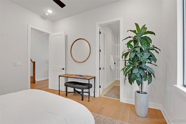 bedroom featuring hardwood / wood-style flooring