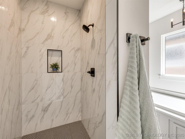 2508 E 135th Dr S, Bixby, OK 74008 - bathroom with a tile shower