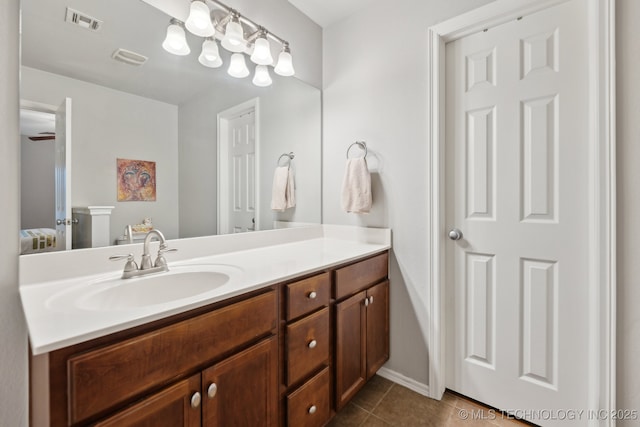 bathroom featuring vanity and tile patterned floors