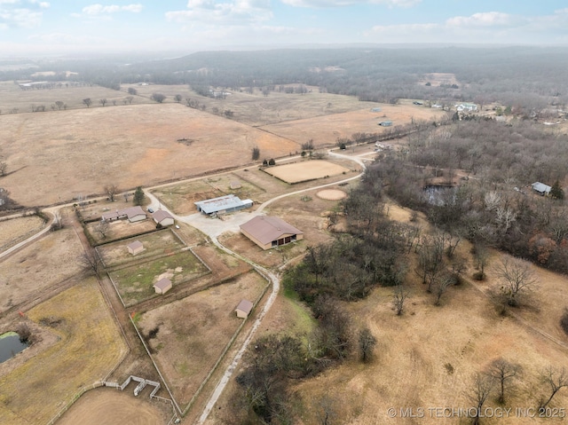 bird's eye view featuring a rural view