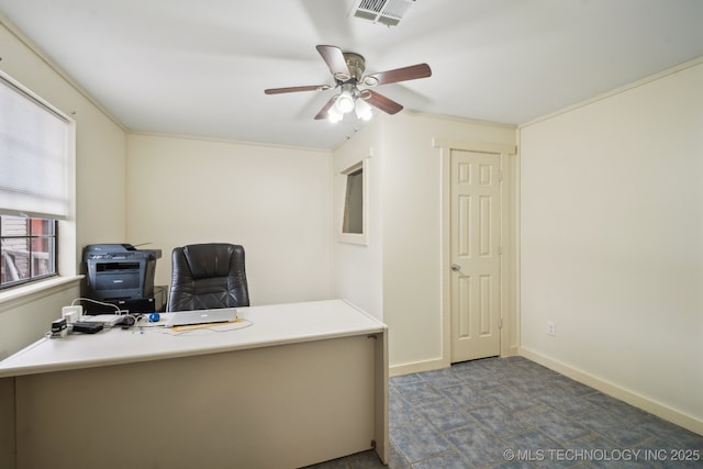 office with ceiling fan