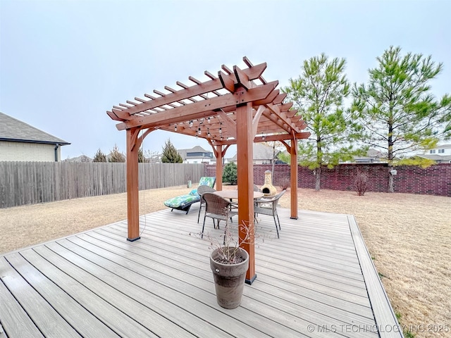 wooden deck with a pergola